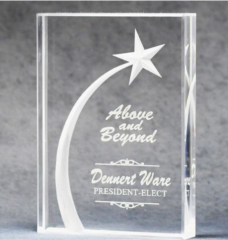 Acrylic Block with 3D Shooting Star