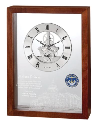 Shadow Box Bulova Clock 8.75X11"