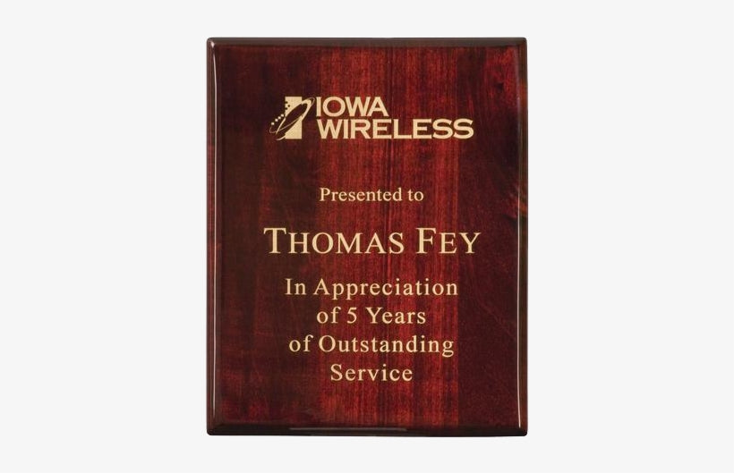 Rosewood Piano Finish Plaque with laser engraving