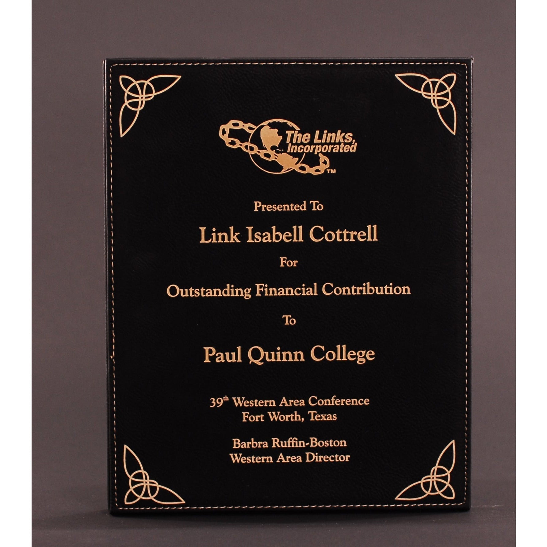 Leatherette Plaque - Black